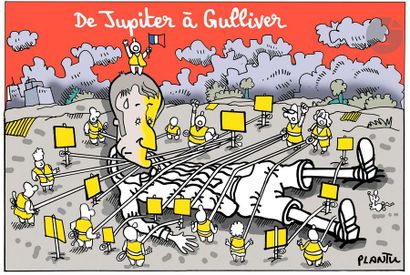 null Jean Plantureux dit PLANTU (né en 1951)
Politique - De Jupiter à Gulliver, 30...