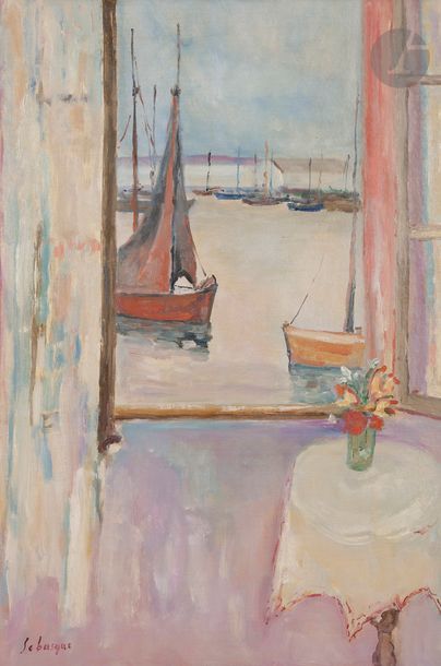 Henri LEBASQUE (1865-1937) L'Île d'Yeu, fenêtre...