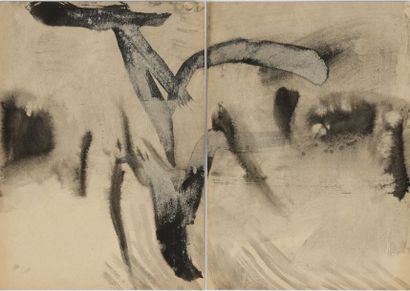 null T'ANG Haywen (1927-1991)

Sans titre, c.1978, encre sur carton Tako, diptyque...