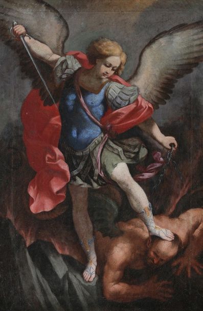 null D'après Guido RENI (1575-1642)

Archange

Huile sur toile

63 x 42 cm

(restaurations)

Cadre...