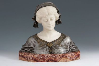 null Affortunato GORY (act.1895-1925)

Femme coiffée

Marbre, bronze patiné et onyx

Signé

39...