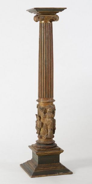 null STYLE HAUTE EPOQUE

Colonne sellette en bois sculpté et doré à décor de putto,...