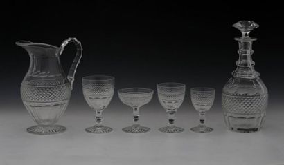 null SAINT-LOUIS MODELE TRIANON (créé en 1821) - PARTIE DE SERVICE DE VERRES 26 PIECES...