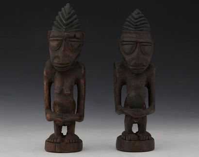 null YOROUBA NIGERIA Paire de statuettes de jumeaux Ere Ibeji		

Figurines masculine...