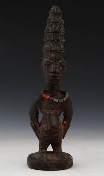 null YOROUBA NIGERIA Statuette Ere Ibeji pour le culte des jumeaux Style de OYO 

Lignage...