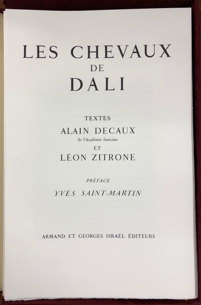 Salvador DALI (1904-1989) Salvador DALI (1904-1989)

LES CHEVAUX DE DALI 

Texte...