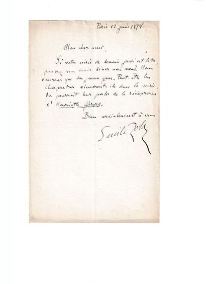 null 50- ZOLA (Émile) écrivain français (1840-1902) 3 documents. 

3 L.A.S. à [Édmond...