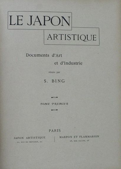 null /10 - BING (S). Le Japon Artistique. Documents d'Art et d'Industrie. 

Paris,...