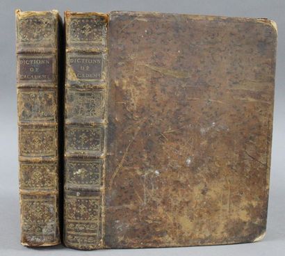 null Dictionnaire de l'Académie Française. Nismes, 1786, 2 volumes in-4, plein veau...
