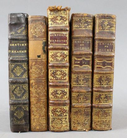 null Lot de 5 volumes reliés. 

a) Sentiments d'Erasme de Roterdam. Par Richard....