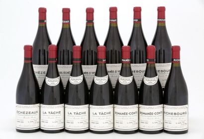  Domaine de la ROMANEE -CONTI 
Exceptionnel assortiment de 13 bouteilles Année 1989...
