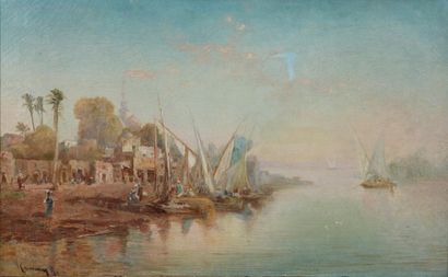 null Vincent COURDOUAN (1810-1893)

Les bords du Nil - 1887

HUILE SUR TOILE 

Signée...
