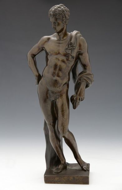 null MERCURY IN THE DRAPE According to Antiquity 

XIXth Century

BRONZE with brown...