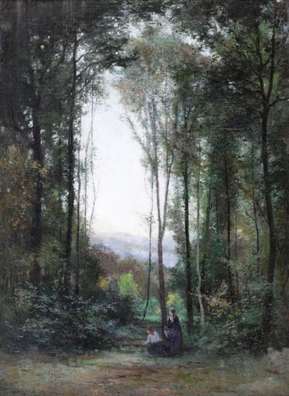 null Paul LANGLOIS (1858-1906)

Deux femmes en forêt (Fontainebleau ?)

HUILE SUR...