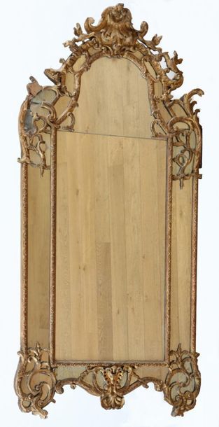 null LARGE MIRROR WITH GLASS PANES 

Regency period

Carved and gilded wood with...