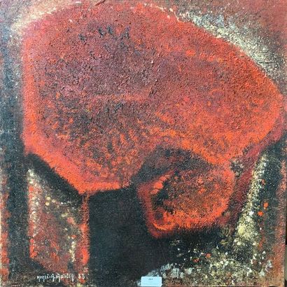 Henri-André MARTIN (1918-2004) Fleurs rouges - 1988 Toile Signée et datée en bas...