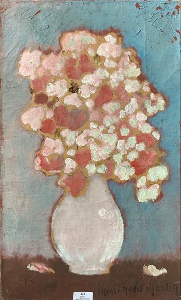 Henri-André MARTIN (1918-2004) Vase de fleurs Toile Signée en bas à droite 55 x 33...
