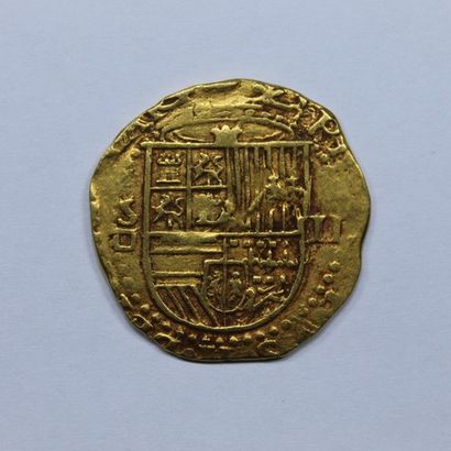null ESPAGNE. PHILIPPE II (1556-1598). 2 escudos. Séville. (Calico 827 t. 257). Or....