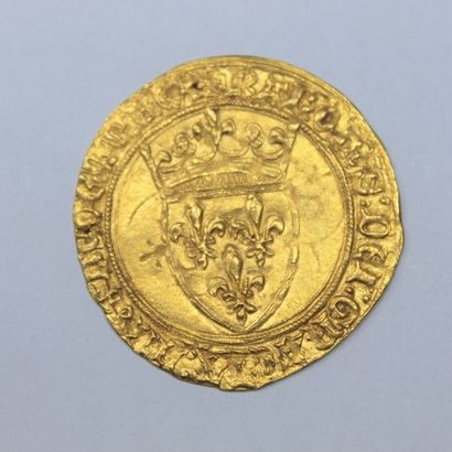 null CHARLES VI (1380-1422). Ecu d'or à la couronne. 1ère ém. (Dy. 369, L. 378)....