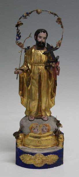 null RELIGIOUS SANTIBELLI - SAINT FRANCOIS XAVIER 
Provence - XIXth Century 
Golden...