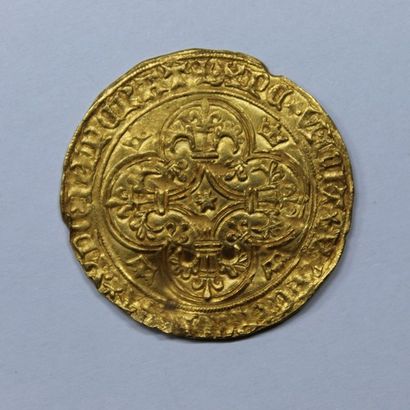 null CHARLES VI (1380-1422). Gold shield to the crown. 1st em. (Dy. 369, L. 378)....