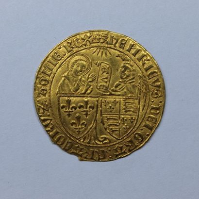 null HENRI VI (1422-1453). Golden salute. Rouen. (Dy. 443A, Ellias 270a). 3,46 g....