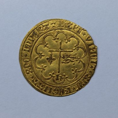 null HENRI VI (1422-1453). Golden salute. Rouen. (Dy. 443A, Ellias 270a). 3,46 g....