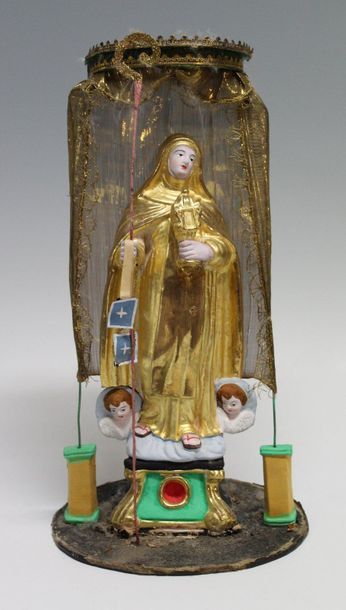 null RELIGIOUS SANTIBELLI - SAINT CLAIRE
Presented under a canopy 
Provence - XIXth...