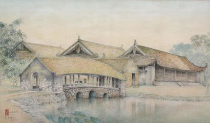 null Tran DUY (1920-2014)

Palace and river

Ink and colours on silk

Signed lower...