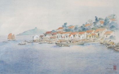 null Tran DUY (1920-2014)

Village en bord de rivière

Encre et couleurs sur soie

Signée...