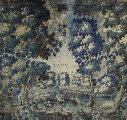 null AUBUSSON - TAPESTRIES from the 17th Century in wool and silk with wading birds...