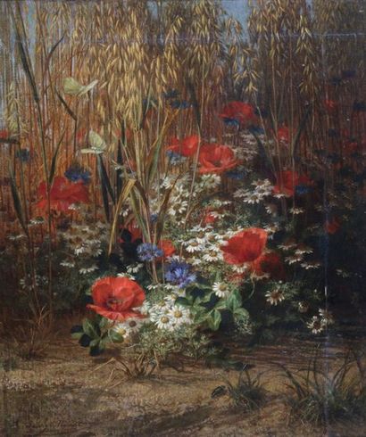 null Jean Etienne Joanny MAISIAT (1824-1910)

Flowers and insects under wheat

Oil...