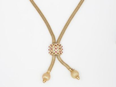 Flexible necklace in 750 thousandths gold,...