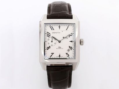 null ZENITH "ELITE PORT-ROYAL

Steel men's wristwatch with curved rectangular shape,...