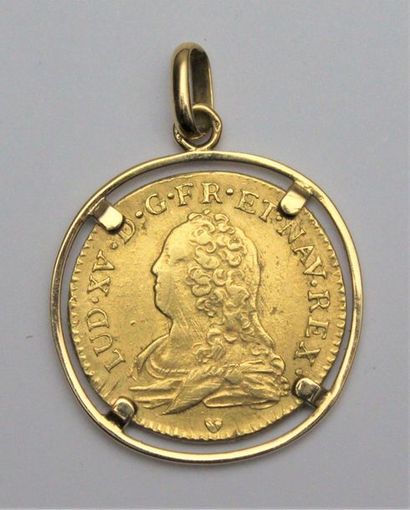 null PENDENTIF LOUIS D'OR aux lunettes (daté 1728) monture Moderne or jaune 750 Millièmes

P....