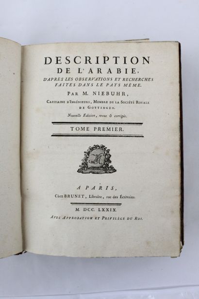 null NIEBUHR (Carsten). Description de l'Arabie, d’après les Observations et recherches...