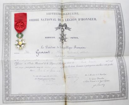 null FRANCE 

ORDER OF THE LEGION OF HONOR

ETOILE D'OFFICIER of the IIIth Republic...