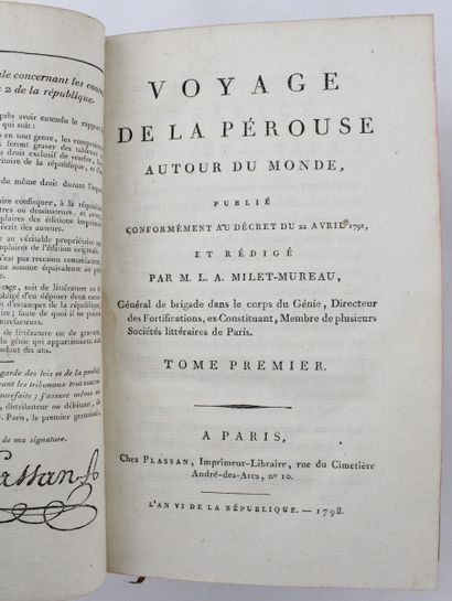 null 
LA PÉROUSE (Jean-François Galaup de). Voyage autour du monde. Paris, Plassan,...