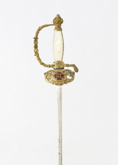 null SWORD OF MEMBER OF THE ORDER OF THE HOLY SEPULCHRE. 

Handle with mother-of-pearl...