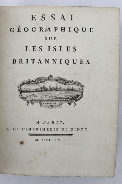 null [BELLIN (Jacques-Nicolas)]. Essai géographique sur les isles britanniques. —...