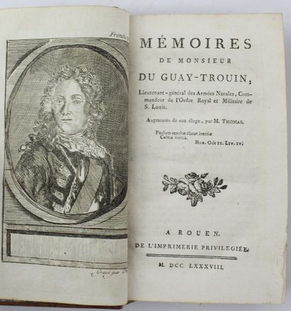null DUGUAY-TROUIN (René). Mémoires. Rouen, De l’Imprimerie privilégiée, 1788. In-12,...
