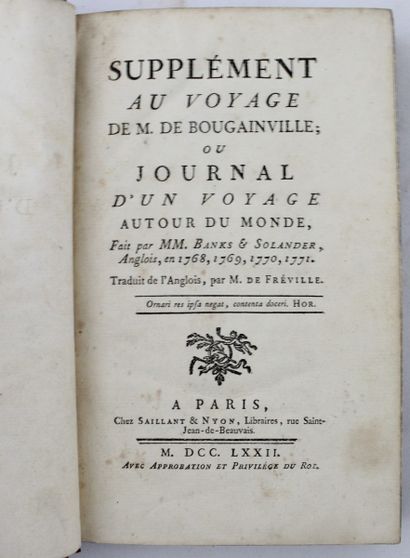  BANKS (Joseph) & Daniel SOLANDER. Supplément au Voyage de M. de Bougainville ; ou...
