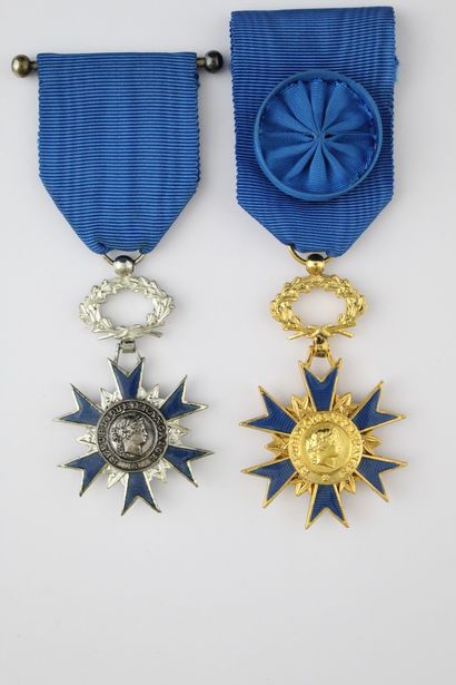 null FRANCE 

NATIONAL ORDER OF MERIT 

TWO STARS, one of knight and one of officer.

Silver,...