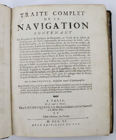 null BOUGUER (Pierre). Complete treatise on navigation. Paris, Et se vend à Nantes,...