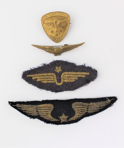 null MILITARY AVIATION 

TWO INSIGNS embroidered in gold thread and sequins. 

A...
