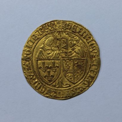 null HENRI VI (1422-1453). Salut d'or. Rouen. (Dy. 443A, Ellias 270a). 3,45 g. Presque...