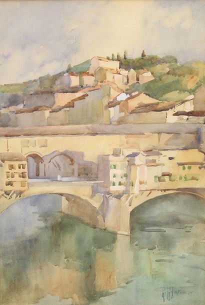 null Ralph Randolph LATIMER (1862-1932) 

Florence, Ponte Vecchio

AQUARELLE sur...