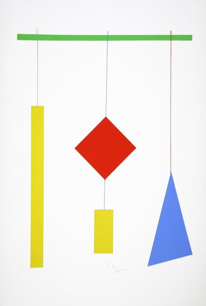 null Albert CHUBAC (1925-2008) 

Composition 4 couleurs 

Collages sur carton fort...