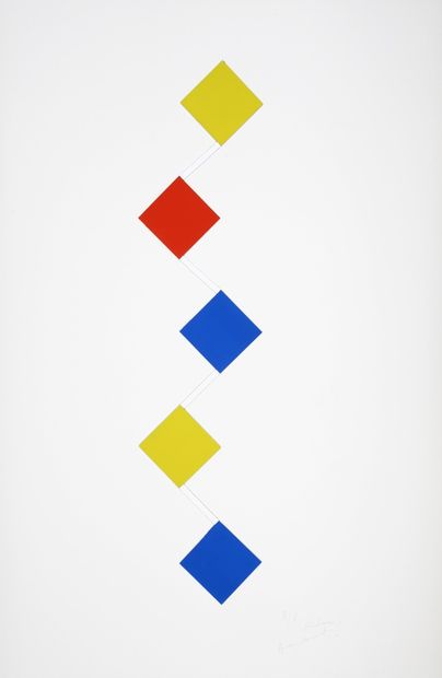 null Albert CHUBAC (1925-2008) 

Composition 3 couleurs 

Collages sur carton 

Edition...