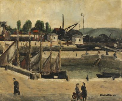 null Bernard LAMOTTE (1903-1983) 

Vue d’un port, 1927 

Huile sur toile 

Signée...